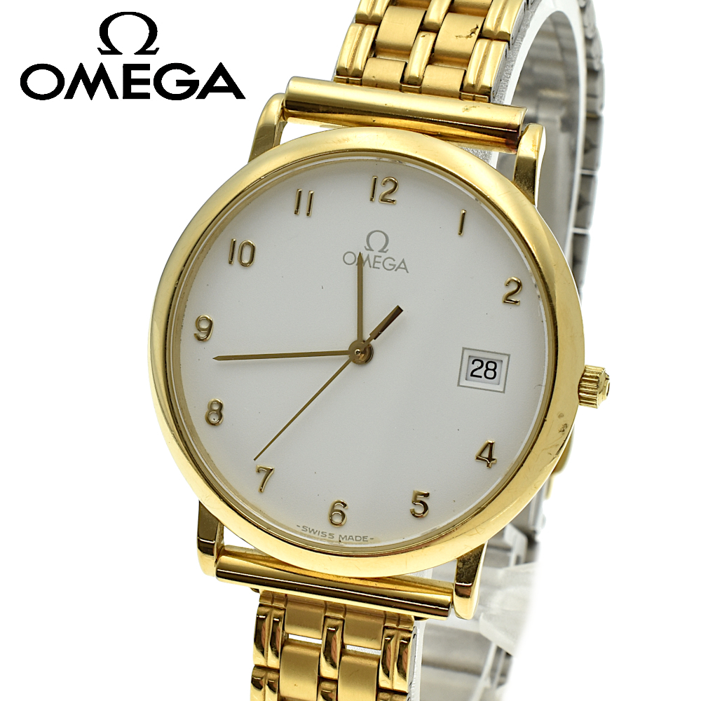 OMEGA オメガ デビル 1960312.1 cal.1430 QZ クォーツ メンズ腕時計 ゴールド