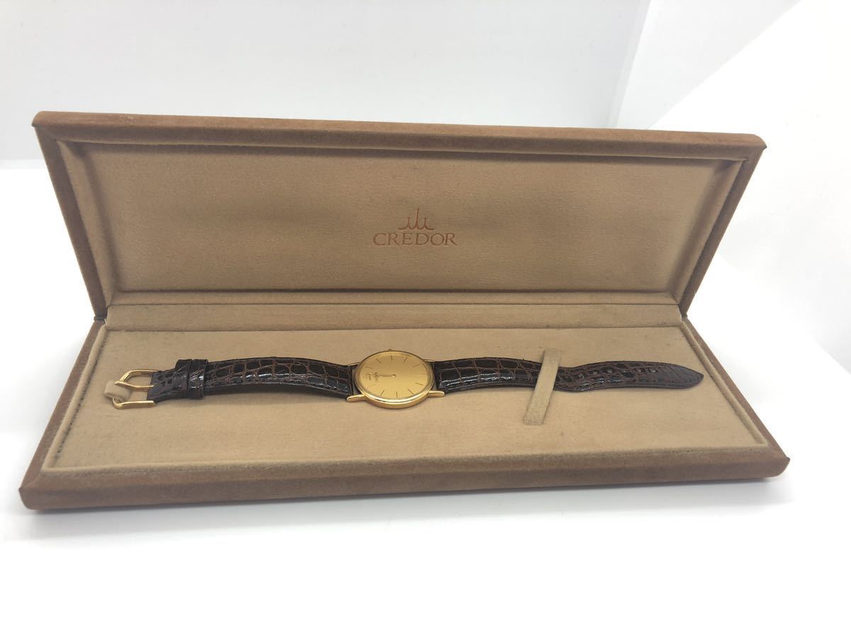 稼働中】SEIKO セイコー 18KTクレドール メンズ 腕時計 クオーツ