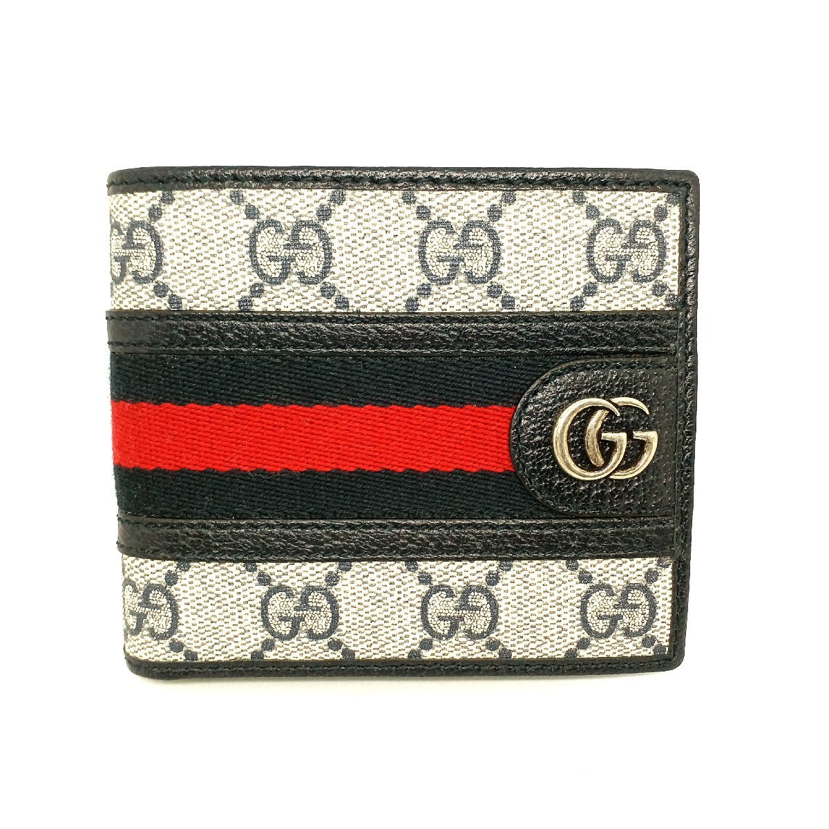 SALE GUCCI 二つ折り財布 GGスプリーム オフディア GGロゴ ABランク 美