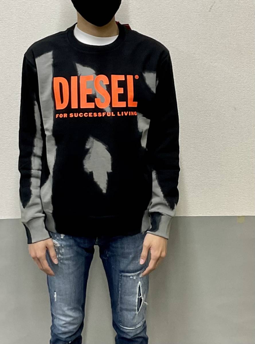 ディーゼル　スウェット 1222　サイズ160　14Y　ロゴ　タイダイ柄　グレー　新品 タグ付　プレゼントにも　DIESEL kids　J00834_コーディネートしやすくデニムとの相性抜群