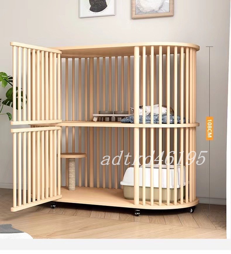  very popular * natural wooden cat . holiday house cat cage top and bottom motion . -stroke less cancellation super big 2 step cat cage cat toilet ......