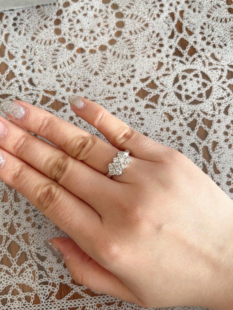 ダイヤモンドリング 1.00ct Pt900 レディースリング 大人可愛い