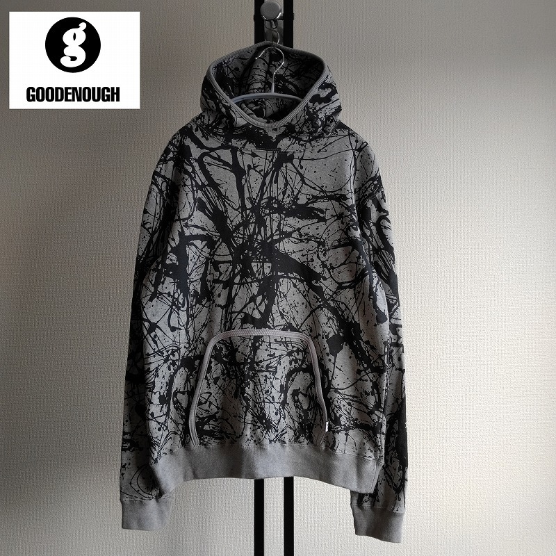 GOODENOUGH/グッドイナフ/DRIP PRINT VENTED HOODIE/ドリップ柄ベンチ