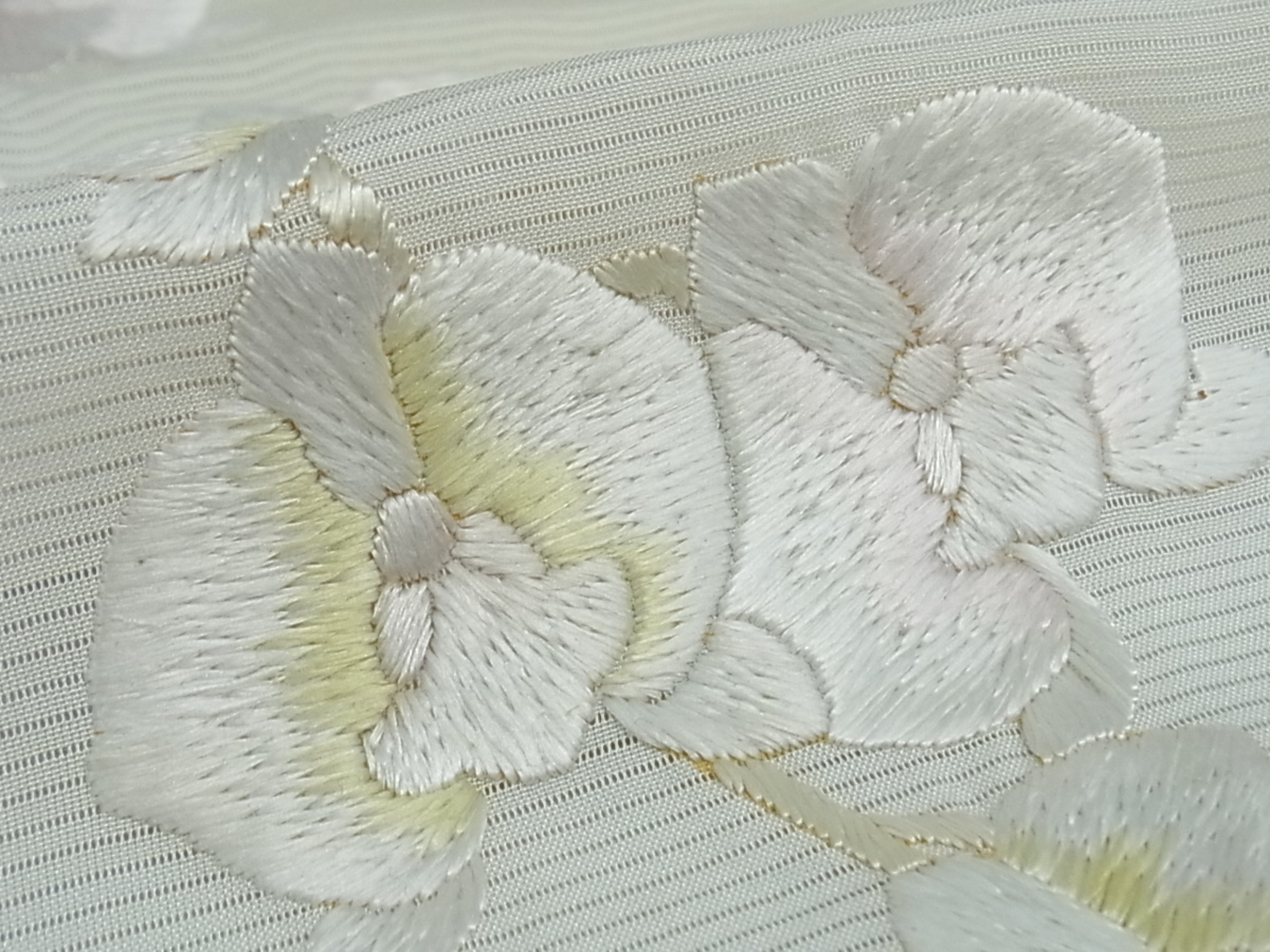 着物屋こころ□最高級 夏物 訪問着 絽 総刺繍 胡蝶蘭 仮絵羽 正絹 逸品