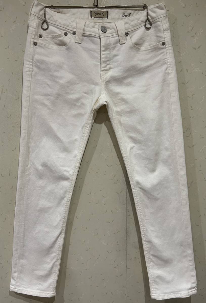 * Yanuk YANUK Cecil stretch white Denim pants kai tuck 24 BJBC.C