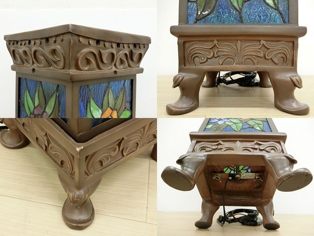 0 antique!! stained glass decoration pcs side table stand for flower vase height approximately 66cm stained glass lamp desk glass lighting light . accent light 