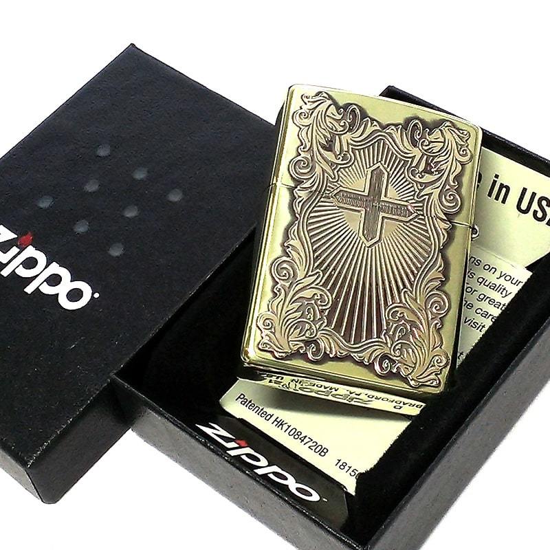 ZIPPO ディープエッチングアラベスクマリア ジッポ ライター 逆エッチング 御守り 彫刻 真鍮いぶし アンティークゴールド 両面柄_画像5