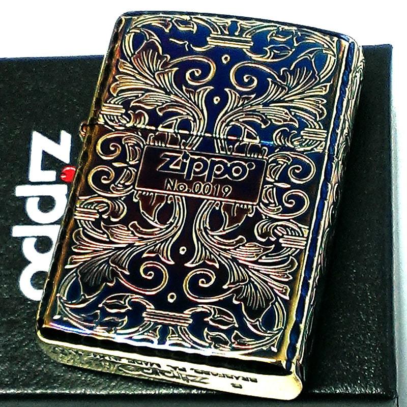 ZIPPO 限定 アーマー アラベスク ５面彫刻 オーロラゴールド 金鍍金 いぶし加工 ジッポ ライター シリアルナンバー入り 唐草 リーフ 銀_画像8