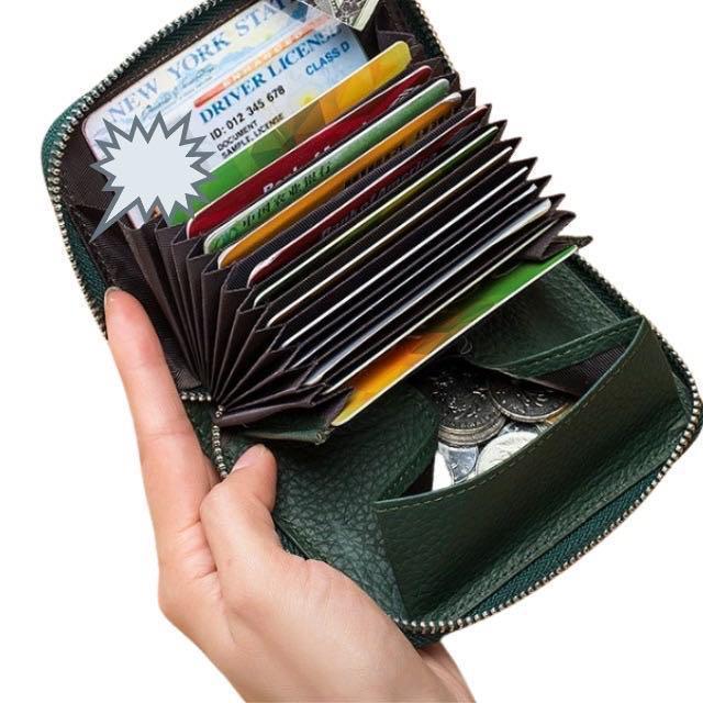新品】ラウンドファスナーコインケース カード収納付き 小銭入れ コンパクト財布-