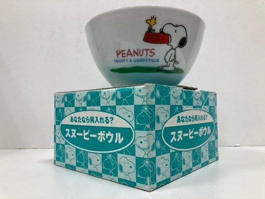 ★【未使用長期保管品】かわいい♪　☆非売品☆　PEANUTS SNOOPY & WOODSTOCK　スヌーピーボウル 　食器　陶器　_画像1