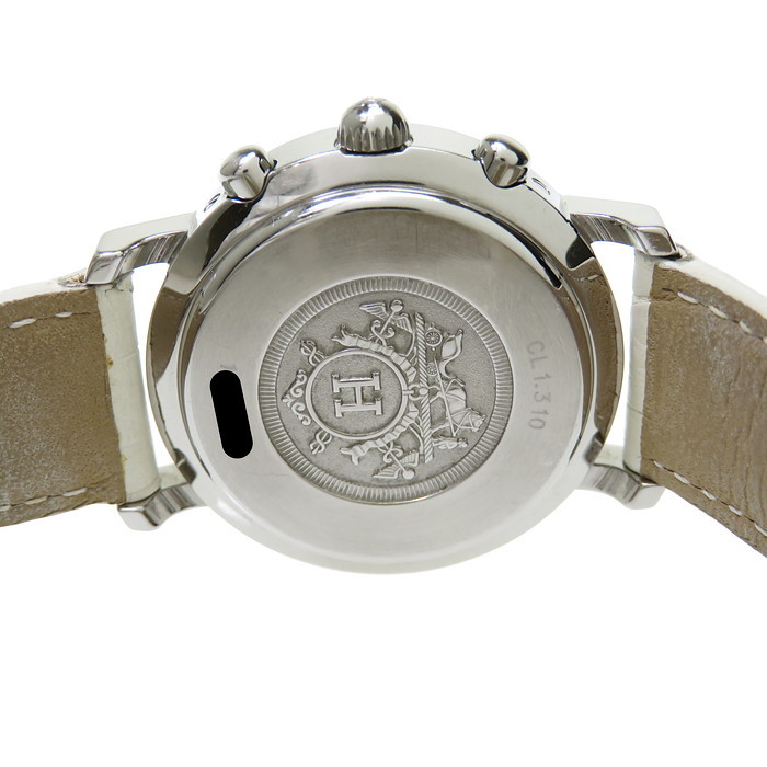 HERMES/エルメス CL1.310 クリッパー クロノ △社外ベルト 腕時計