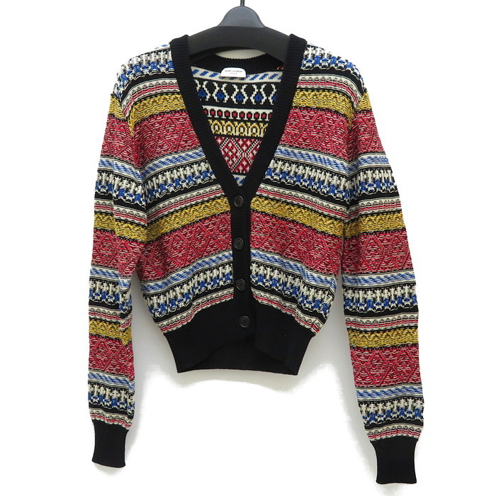 大流行中! SAINT SAINT LAURENT PARIS ストライプフーデッドニット
