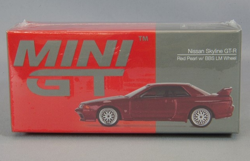 即決！ TSM トゥルースケール ミニGT 1/64 ニッサン スカイライン GT-R R32 レッドパール BBS LMホイール 右ハンドル 新品・未開封品_画像1