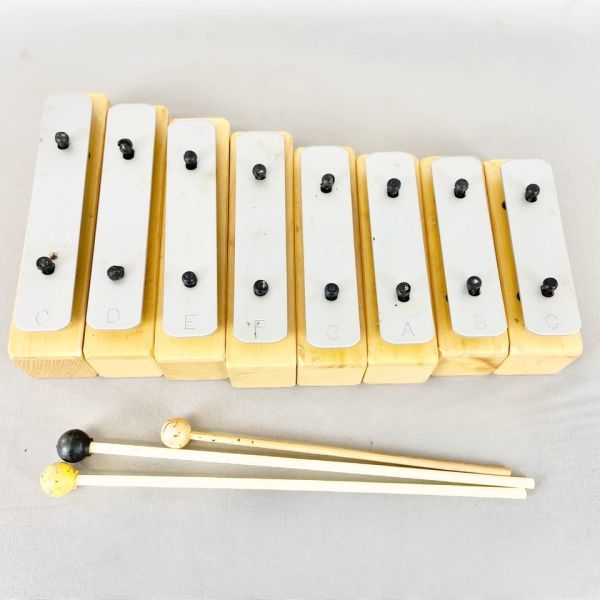 鉄琴 小型鉄琴 NO.8S A-880 8音 木製 体鳴楽器 鍵盤打楽器 マレット付き R50313T04の画像1