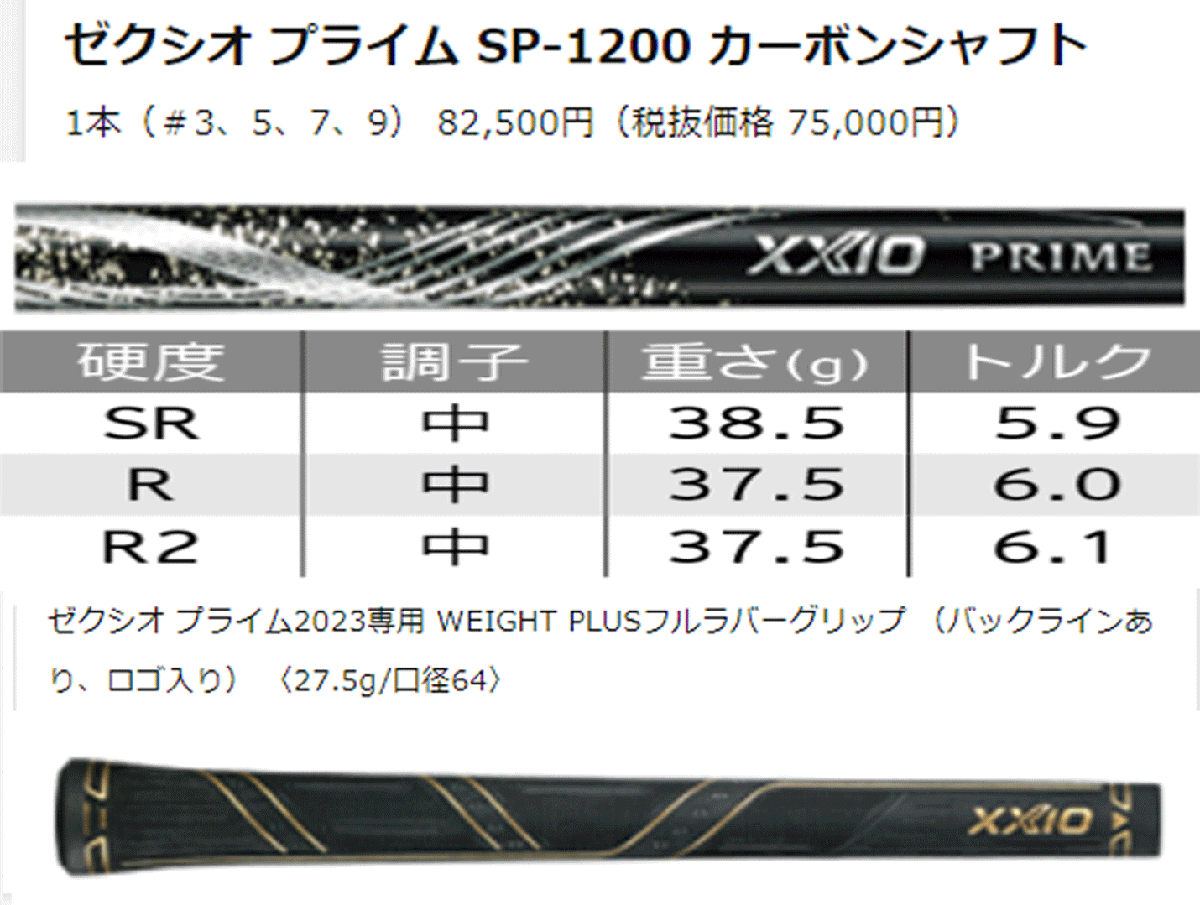 新品■ダンロップ■2023.3■ゼクシオ プライム■ウッド ２本■W1:11.5/W5:18.0■SP-1200■R■ぶっ飛び軽量■やさしさ１番■_画像7