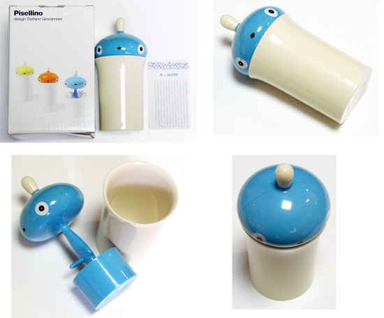 ● ALESSI Pisellino,アレッシィ, ピゼッリーノ 綿棒入れ / Stefano Giovannoni,モダニカ,ステーファノ ジョヴァンノーニ,カルテル,レトロ_画像1