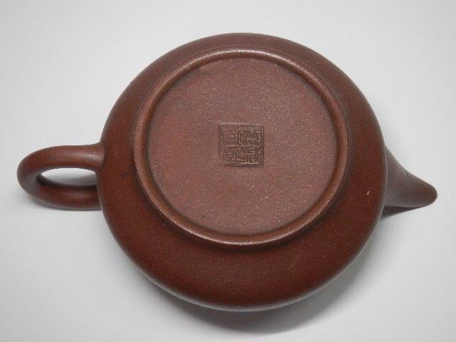墨縁斎景堂製 内側溝入 朱泥 急須 検索 唐物 紫砂 茶壷 煎茶 0314V3G
