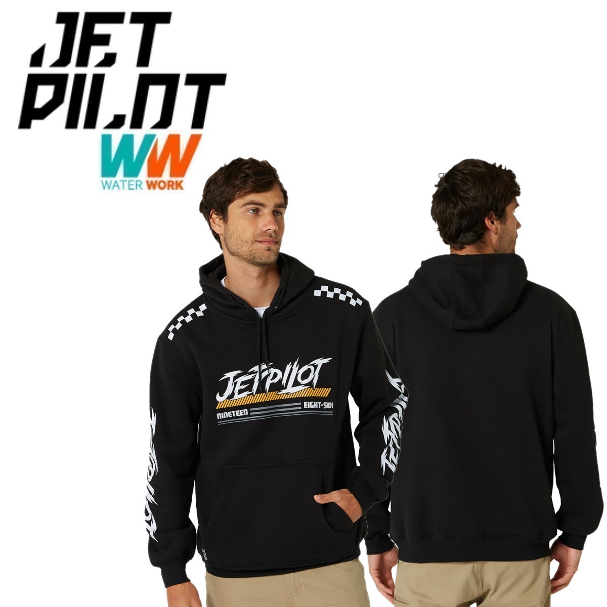 ジェットパイロット JETPILOT 2023 パーカー 送料無料 レース テック プルオーバー W23704 ブラック 2XL フーディー スウェット