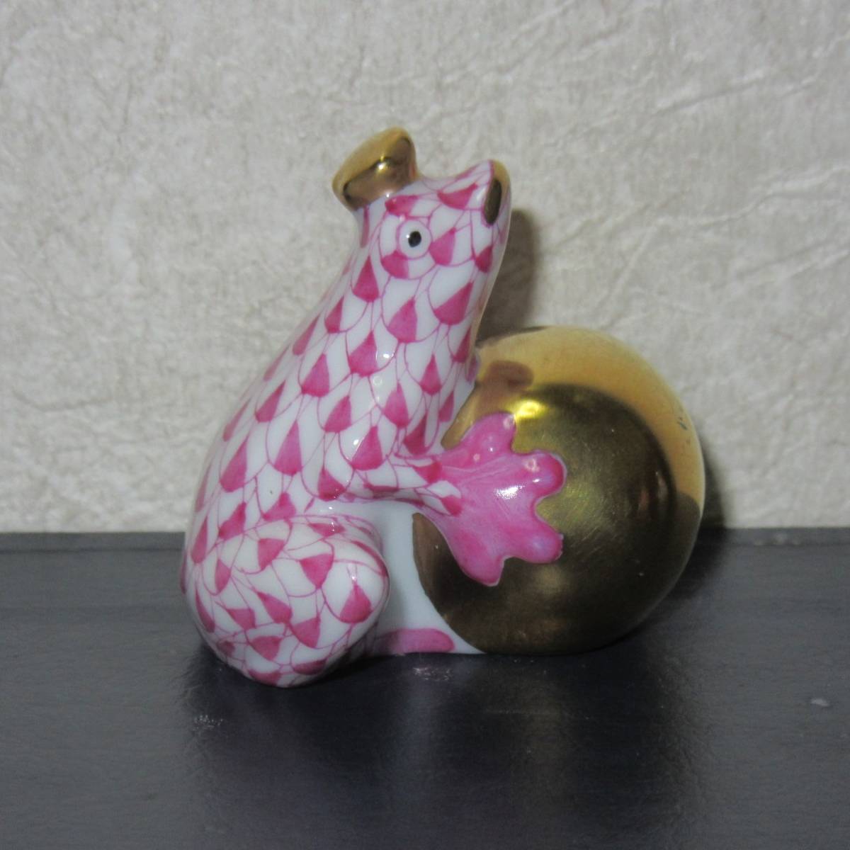 ○ヘレンドのフィギュア○カエルの王様○ピンク○未使用展示品○格安
