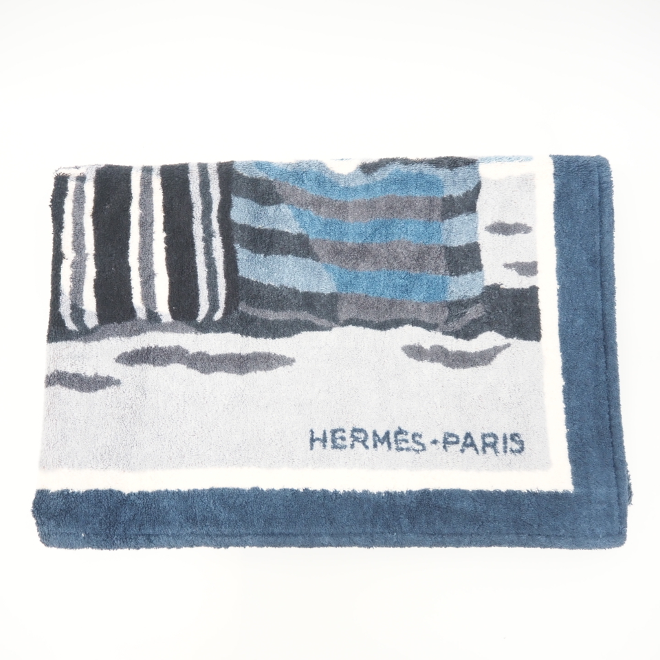 HERMES/エルメス ビーチタオル タグ有 タオル ネイビー ユニセックス