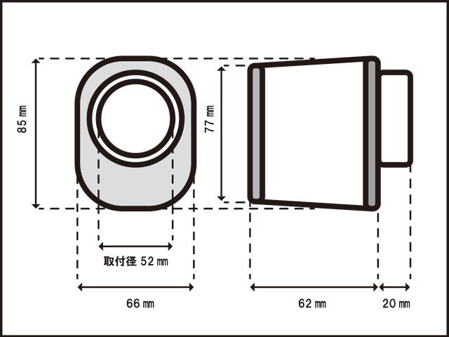 【MAD MAX/マッドマックス】★ パワーフィルター オーバルテーパータイプ 52mm 汎用タイプ メッキ仕上【x1個/14-6124-1】★for YAMAHA_画像3