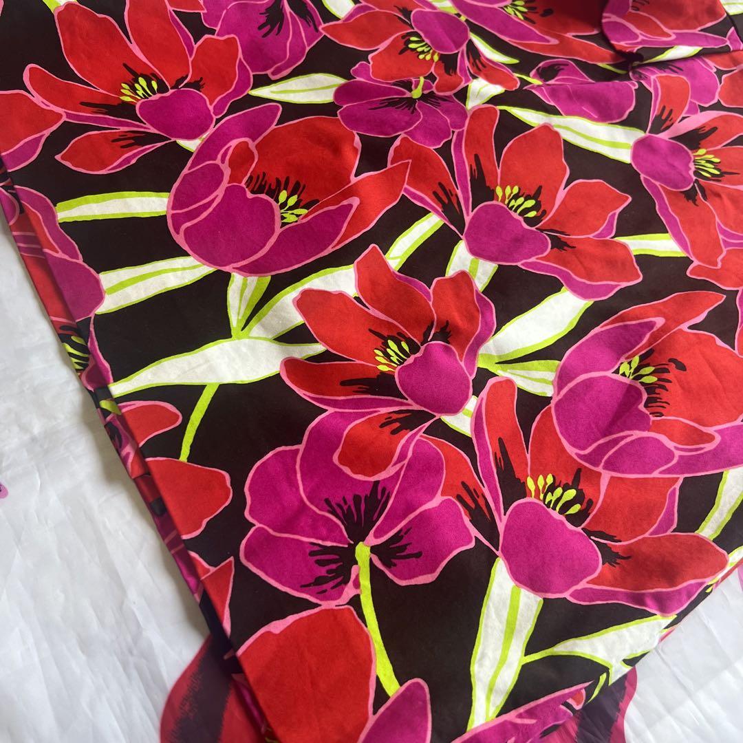 美品】kate spade 総柄ペプラムワンピース 0 S ノースリーブ 赤 ケイト