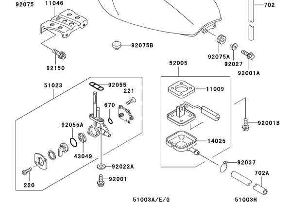 ☆即納☆送料無料☆ゼファー750 純正 燃料コック ガソリンコック ガスケット パッキン フューエルコック 【R】_画像2