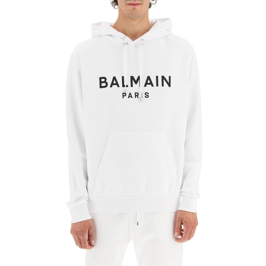 送料無料 4 BALMAIN バルマン YH0JR002 BB65 GAB ホワイト パーカー
