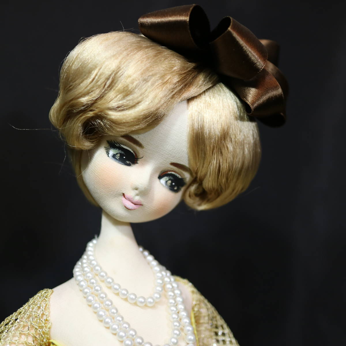 昭和レトロ ポーズ人形 身長53cm お姫様 イエロードレス ビンテージ