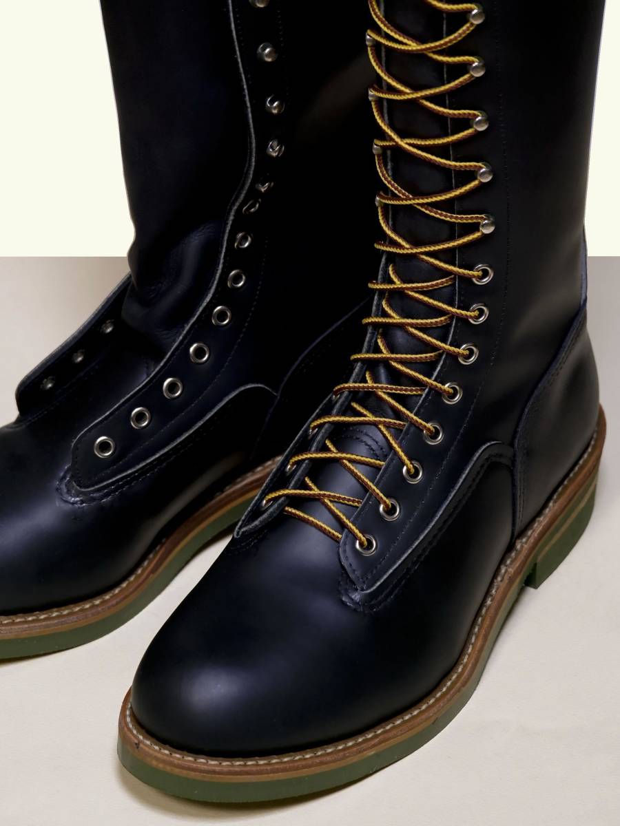 RedWing / 16インチロングワークブーツ[６５０]＊９E(2７cm) オイルドクローム革×油耐性フラットソール 極希少◎オリジナル箱入 Dストック_張りのあるナチュラル美オイルドクローム革