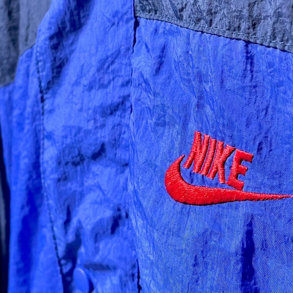 送料込 希少90s NIKE ナイキトリコロールカラー ナイロンジャケット-