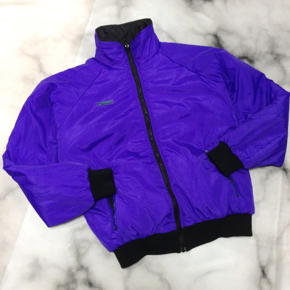 コロンビア Columbia リバーシブル 中綿 ジャケット サイズM 青紫系×黒系 T-007887