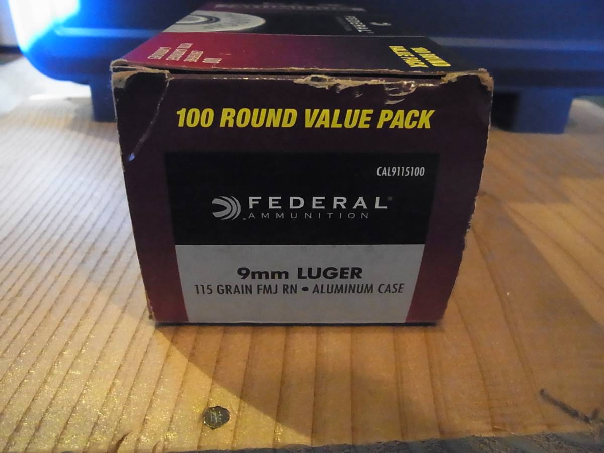 AMMO空箱 FEDERAL 9mm LUGER 115 Gr FMJ 100 ROUND PACK 1箱（トレイ付き）_画像3
