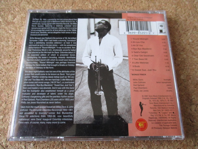 Miles Davis/Round About Midnight+4 マイルス・デイビス 56年 大傑作・大名盤♪！ 廃盤♪！ ボーナス・トラック、4曲収録♪！_画像2