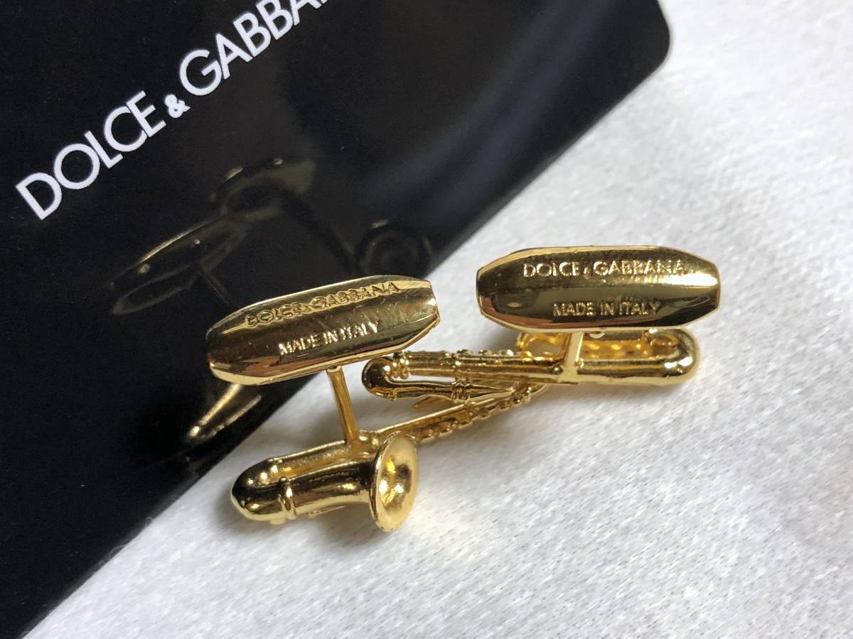  regular good limitation DOLCE&GABBANA Dolce & Gabbana ba lock antique sax motif cuffs Gold cuff links artist button 