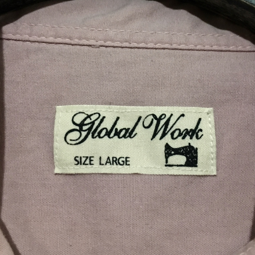 ☆global work グローバルワーク 長袖シャツ オクスフォードシャツ ピンク L ワークシャツの画像4