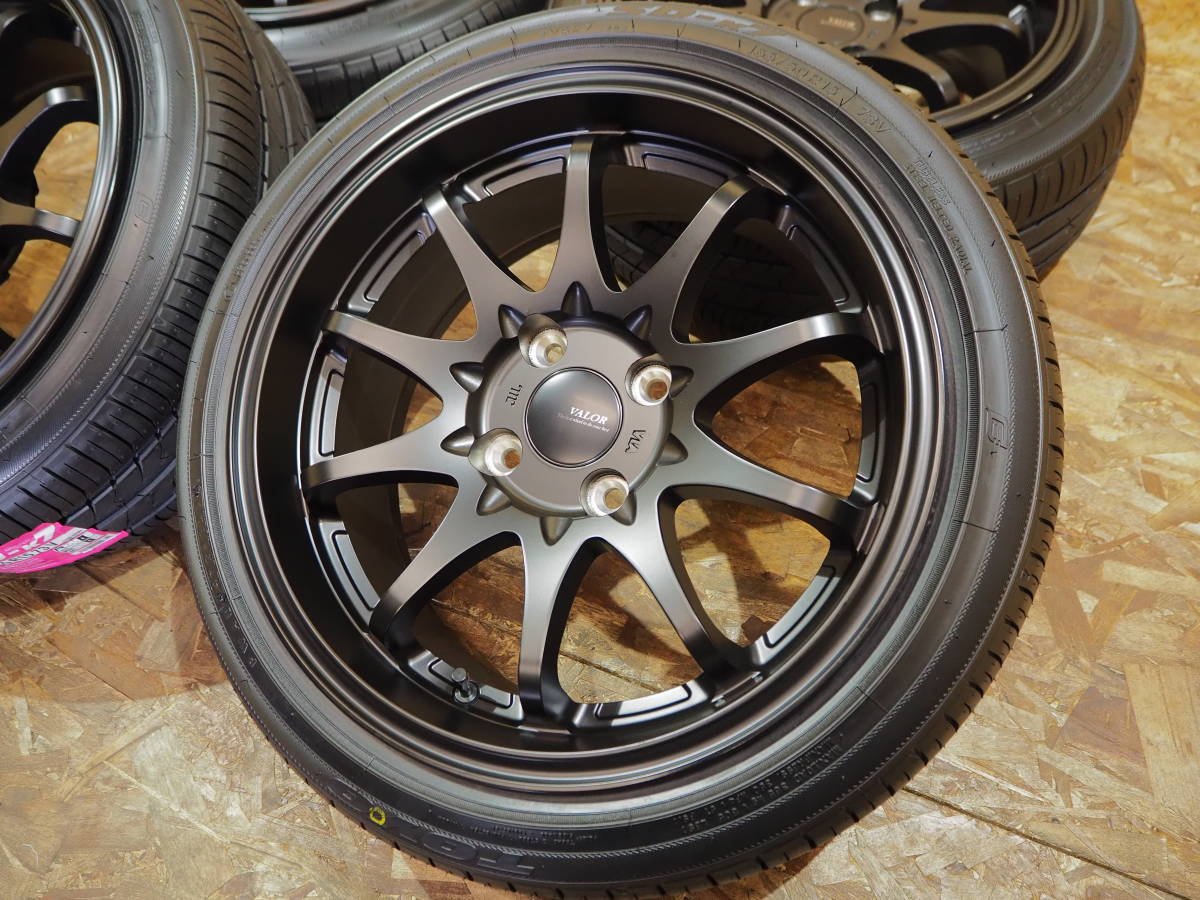 ★軽量★165/50R15 7J+30 4H100 新品 人気 深リム 逆ゾリ 引っ張り TOYO 1台分 EK MR ワゴン ラパン コペン LIFE 軽トラ 軽四 カスタム BK_画像5