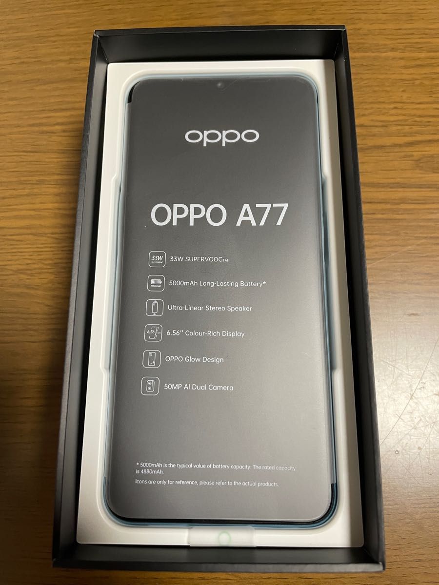 【新品・未使用品・開封済】OPPOA77(ブルー系/128GB)SIMフリー