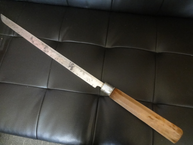 正本】マグロ包丁 ※鮪やカジキ等に 刃渡46㎝ 全長72㎝ 峰厚5.8mm ※片刃