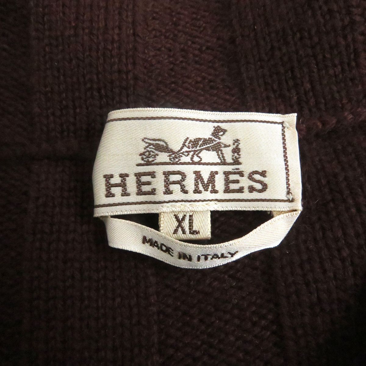 極美品□HERMES/エルメス カシミヤ100% ロングスリーブ 長袖 ハーフ