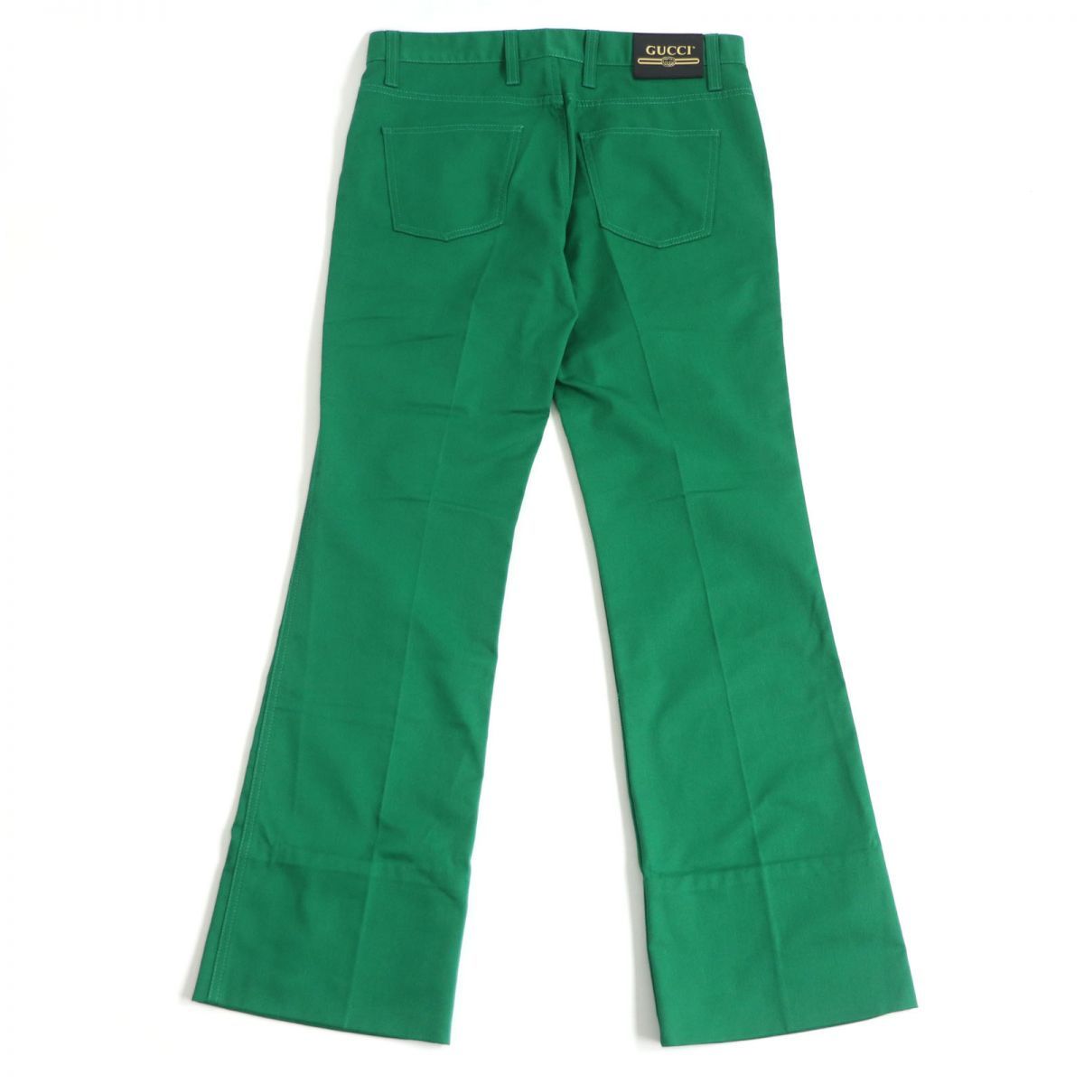 未使用品□20SS GUCCI/グッチ 623225 Bootcut Trousers ロゴレザー