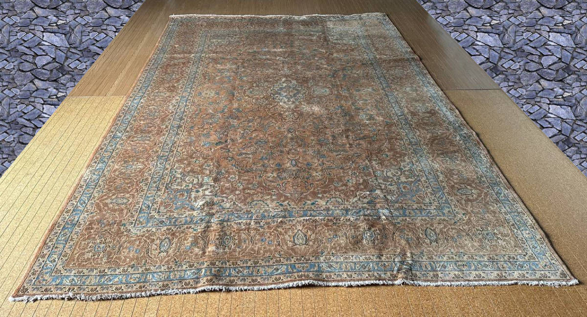 350×246 cm】イラン☆カシャーン産ペルシャ絨毯/ウール・手織り□2758