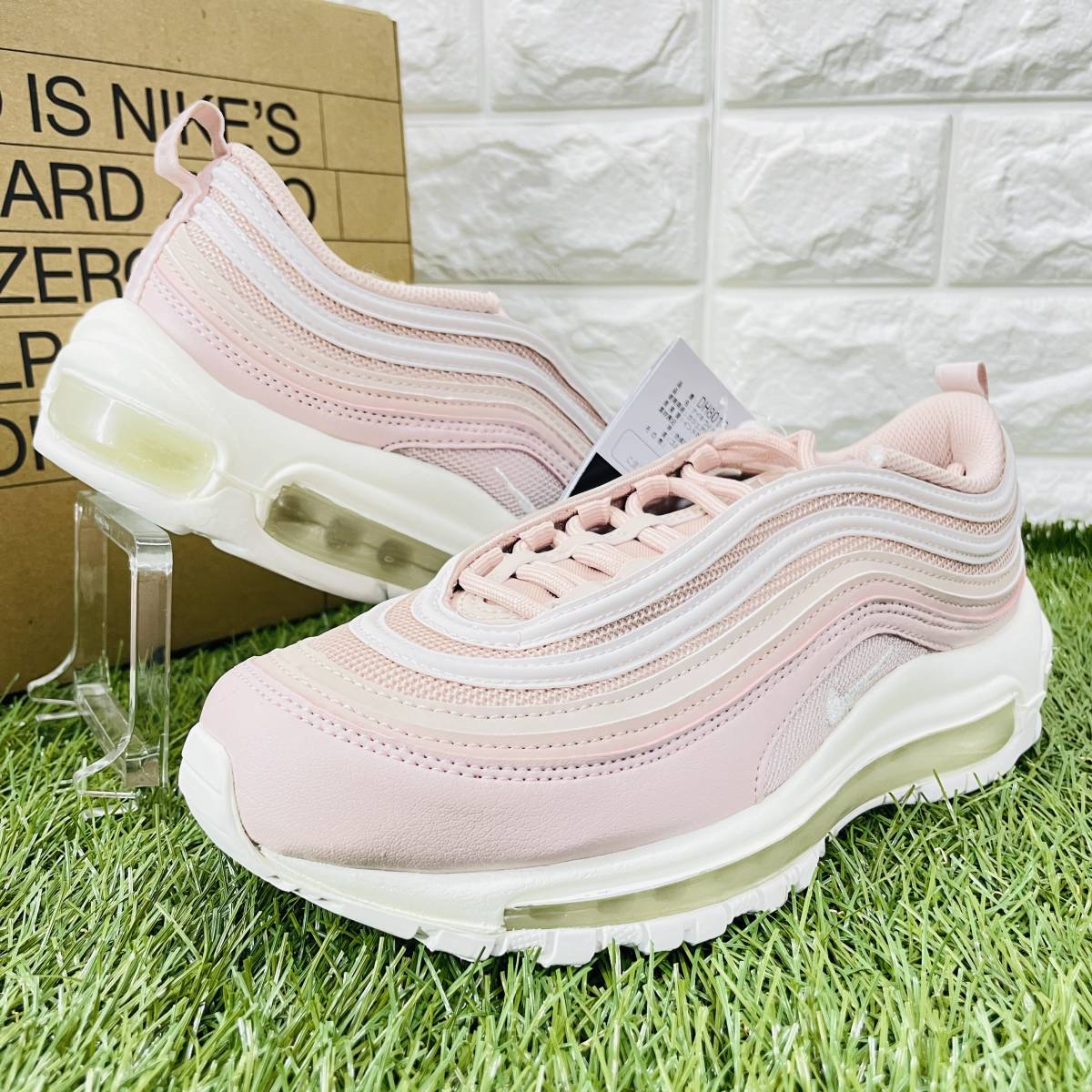 即決 ナイキ ウィメンズ エア マックス 97 ピンク 白 ホワイト Nike WMNS Air Max 97 レディース 厚底 23.5cm 送料込み DH8016-600_画像3