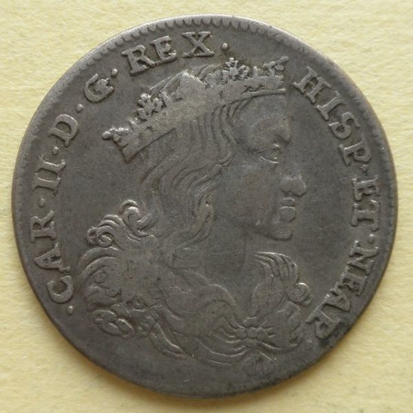 【イタリア侯国】Naples & Sicily 1タリ－銀貨　KM#117　1691年