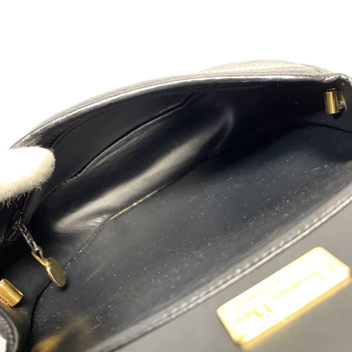 52B78|美品|ディオール ショルダーバッグ 本革 ブラック CDロゴ