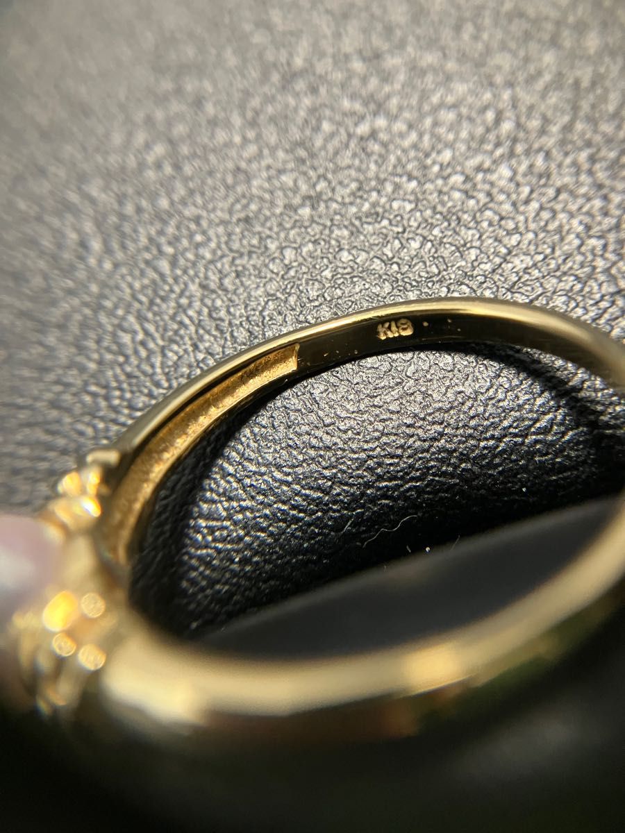K18刻印☆美品　18金パールリング　指輪　真珠　ゴールド　約2.7g 12〜13号