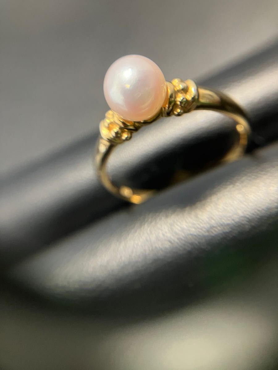 K18刻印☆美品 18金パールリング 指輪 真珠 ゴールド 約2.7g 12〜13号