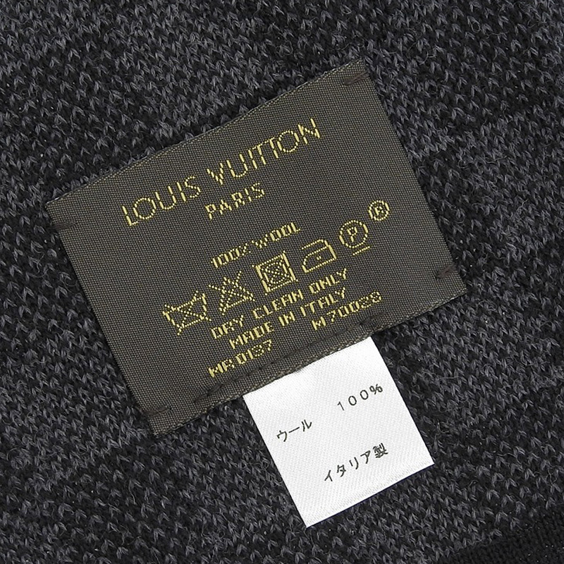 ルイヴィトン LOUIS VUITTON エシャルプ・プティ ダミエ マフラー グラフィット M70028 美品 新入荷 LV1250_画像6