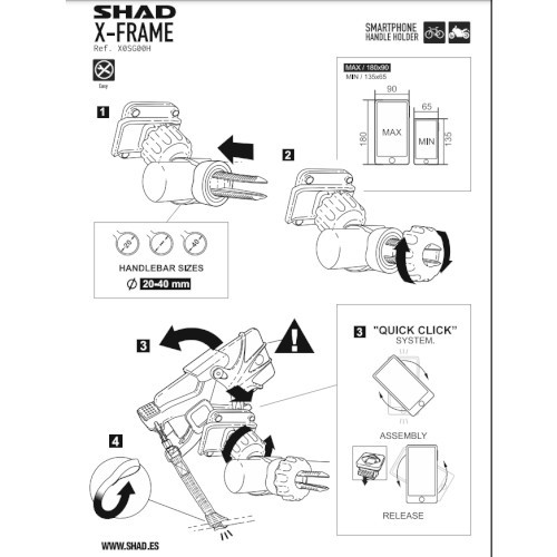 X-FRAME smart phone holder ( handlebar clamp type ) SHAD( Shad ) X0SG00H