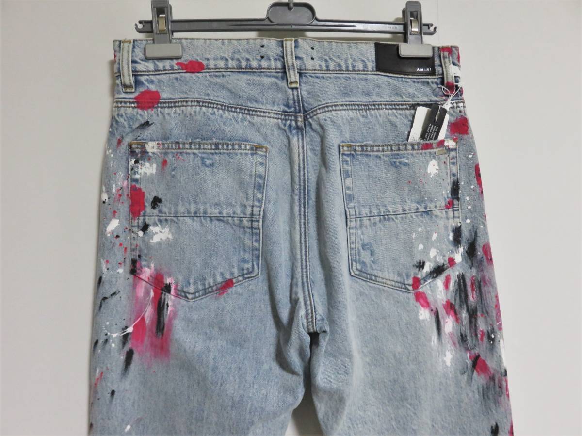 送料無料 定価15.2万 新品 AMIRI STRAIGHT FIT PAINTER JEAN 31 アメリカ製 アミリ デニム ペイント パンツ ペンキ_画像5